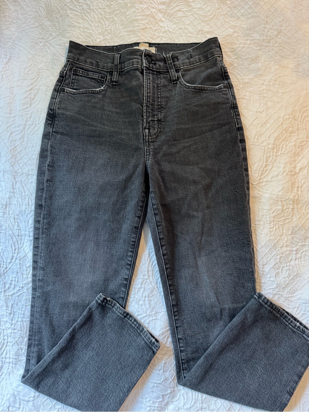 Madewell The Perfect Vintage Crop Jeans Women’s 26 Black High Rise Tapered Stret